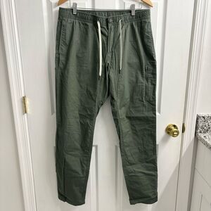 Vuori Men’s Ripstop Climber Pants XL Stretch Drawstring Waist Army Green Hiking